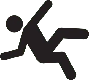 Stick figure falling