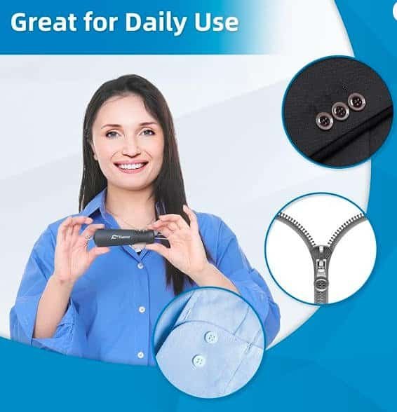 Button Hook & Zipper Pull Device Effortless Buttoning: Button Hook with Zipper Pull are expertly designed to effortlessly secure small, medium, and large round buttons, facilitating quick and easy buttoning of dresses, shirts, collars, and more